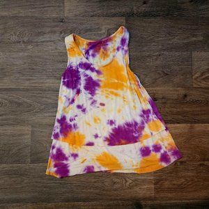 Latched Mama Sunset Tie Dye Boy Friend Tank Size large